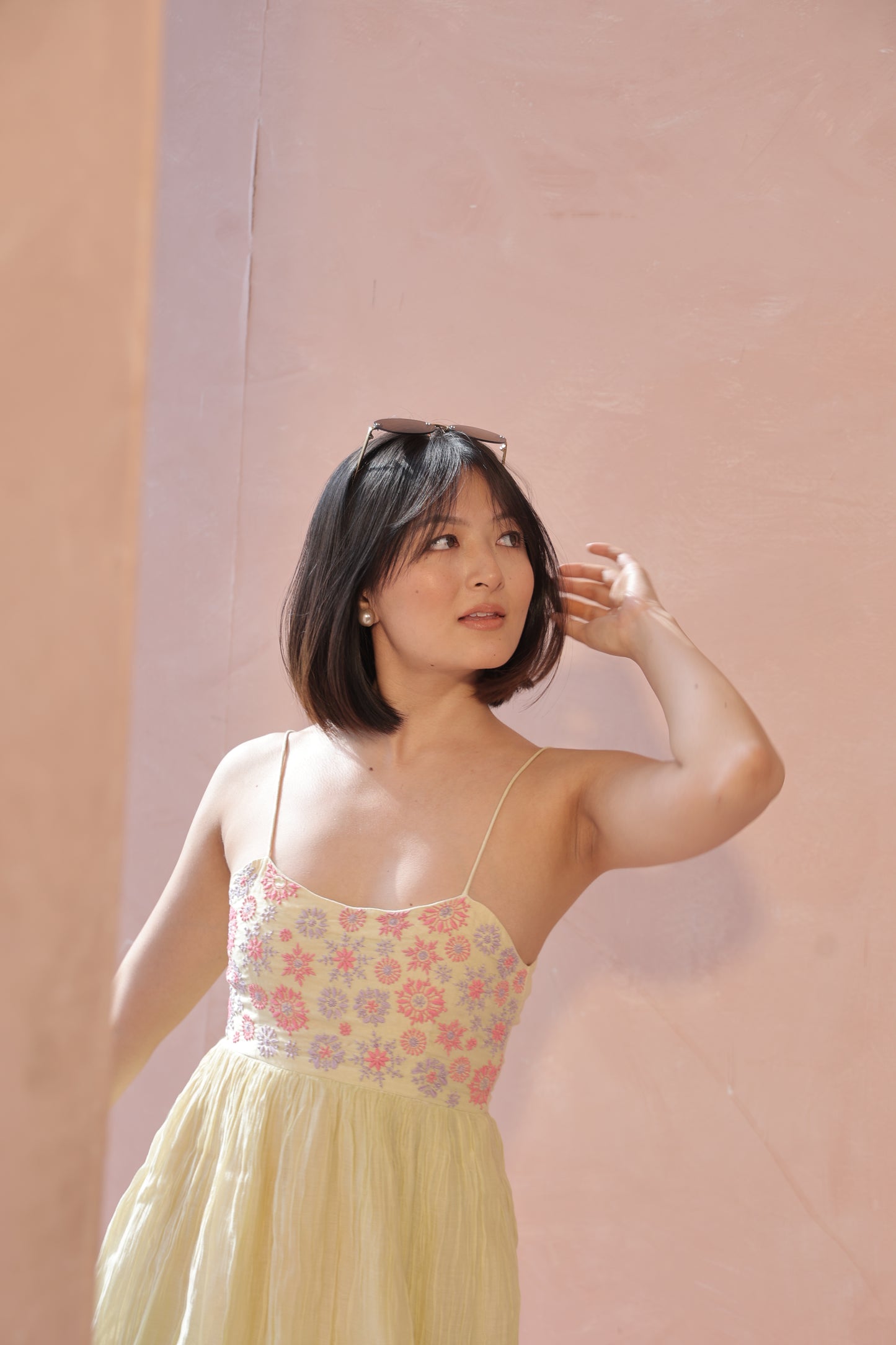Hoor Dress - Green & Pink Ombre