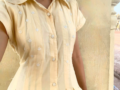 Tara Dress in Butter Yellow